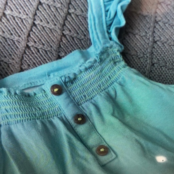 Blue Ruffled Kids Tank Top - Picture 3 of 3